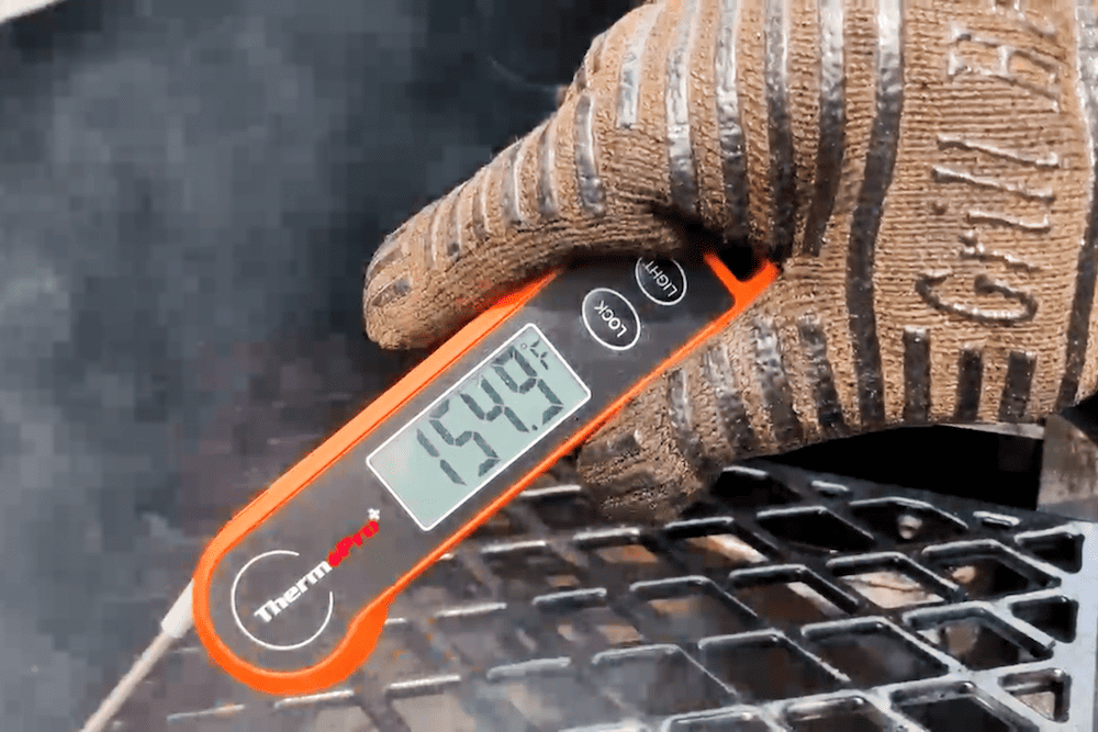 thermopro instant read thermometer at 155 degrees