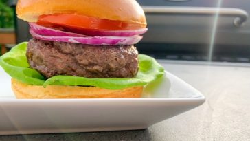 a pit boss grilled hamburger on a bun