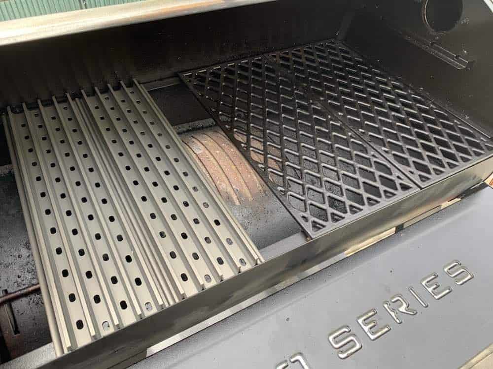 a grill grate in a pit boss pellet grill