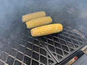 smoking corn on the cob on a pit boss pellet grill