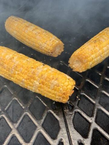 smoking corn on the cob on a pit boss pellet grill