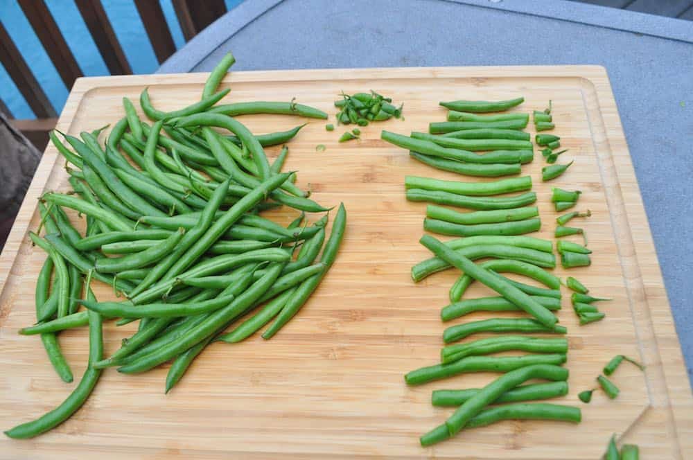 trimming green beans