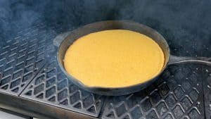 smoked cornbread in a smoker