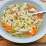 smoked turkey soup in a bowl