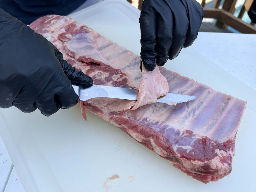 Trimming Fat Spareribs 