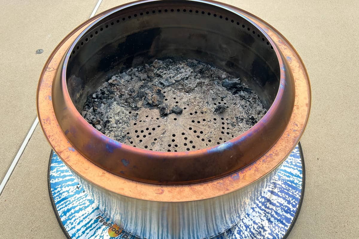 Dirty Solo Stove filled with ashes