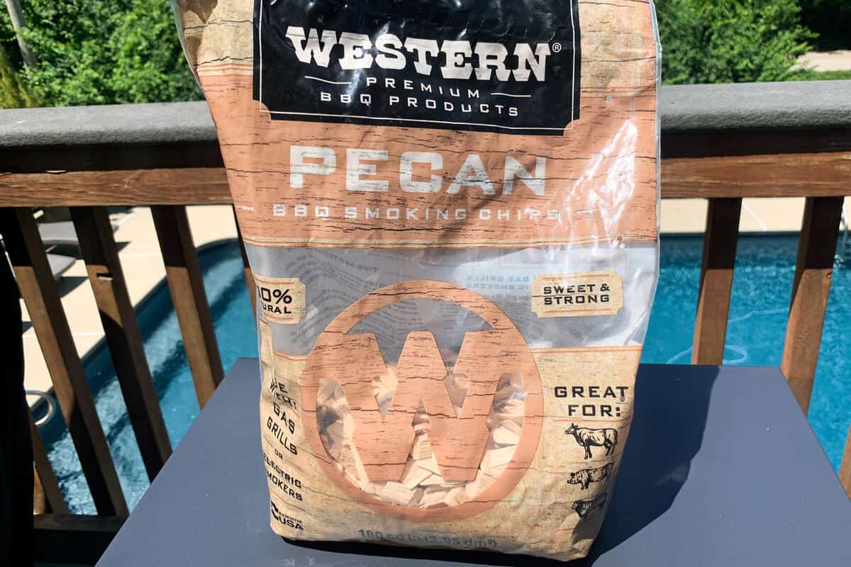 a bag of pecan wood chips