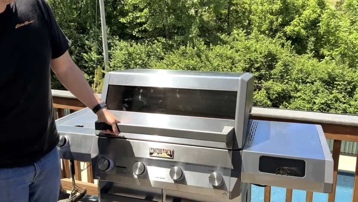 Outdoor gas grill for backyard cooking and barbecues.